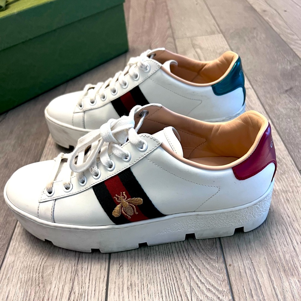 Gucci Ace Embroidered Platform Sneaker Women
